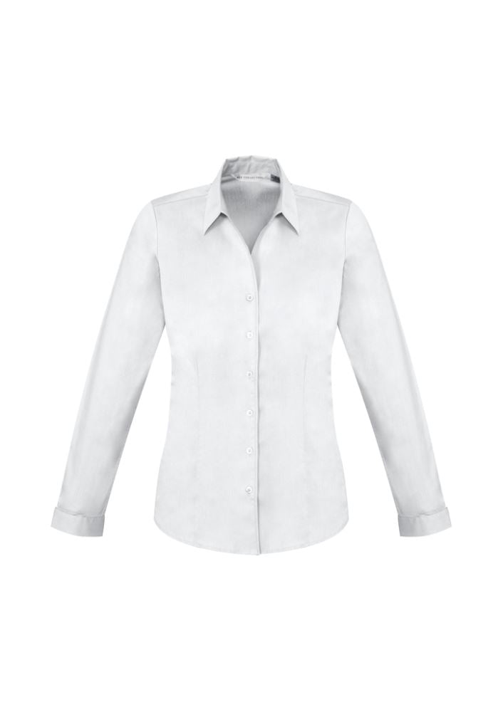 Ladies Monaco Long Sleeve Shirt - White - Size 16 - Biz Collection