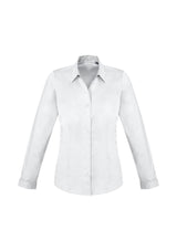 Ladies Monaco Long Sleeve Shirt - White - Size 16 - Biz Collection