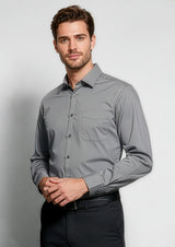 Monaco Mens Long Sleeve Shirt - Electric Blue