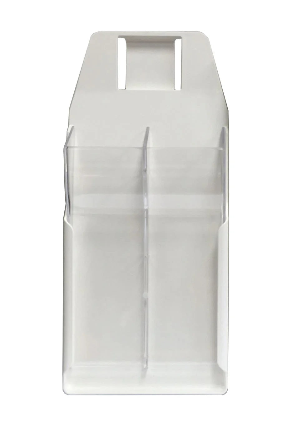 High-impact plastic knife scabbard with clear front, holds two knives, features belt loops for easy transport.