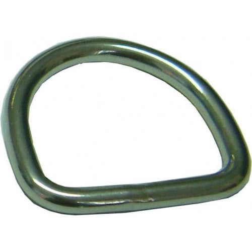 Durable stainless steel D ring, 5mm x 35mm, ideal for crafting and DIY projects with a polished finish.