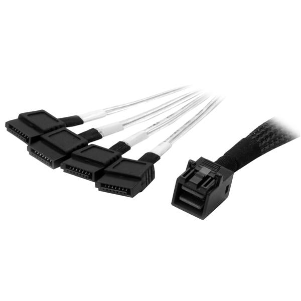 High-Speed Internal Mini-SAS to SATA Cable SFF-8643 to 4x SATA 1m for Data Storage Solutions