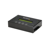 High-speed SATA drive duplicator and eraser for 2.5in/3.5in drives with USB 3.0, featuring multiple duplication and erase modes.