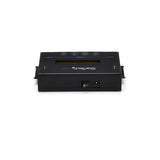High-speed SATA drive duplicator and eraser for 2.5in/3.5in drives with LCD display and USB 3.0 connectivity.