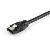 0.3m Round SATA Cable with Latching Connectors - 6Gbps High-Speed Data Transfer