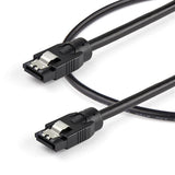 0.3m Round SATA Cable with Latching Connectors - 6Gbps High-Speed Data Transfer