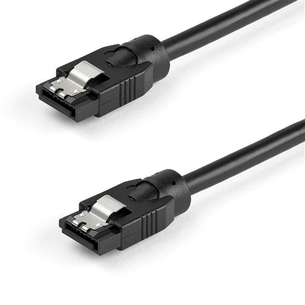 0.3m Round SATA Cable with Latching Connectors - 6Gbps High-Speed Data Transfer