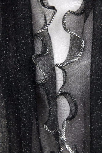 Scarf - Lurex With Curly Edge -  Black
