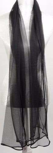 Scarf - Chiffon Net With Satin Edge - Black