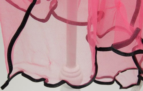 Scarf - Chiffon Net With Satin Edge - Cerise
