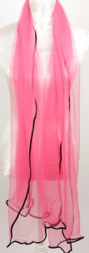 Scarf - Chiffon Net With Satin Edge - Cerise