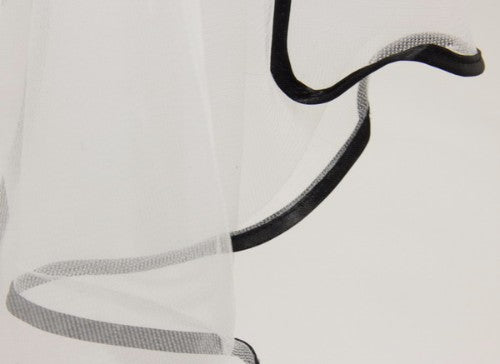 Scarf - Chiffon Net With Satin Edge - White