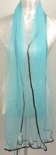 Scarf - Chiffon Net With Satin Edge - Teal
