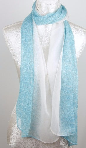 Parsley White Edge Scarf - AQUA