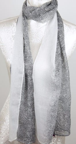 Parsley White Edge Scarf - GREY
