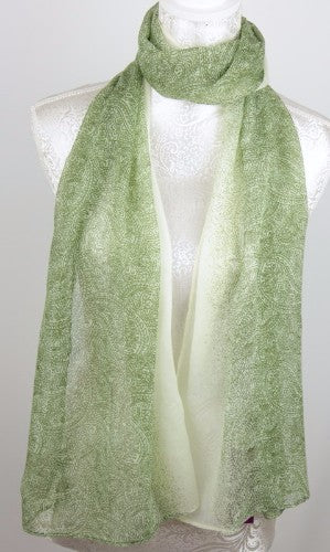 Parsley White Edge Scarf - OLIVE