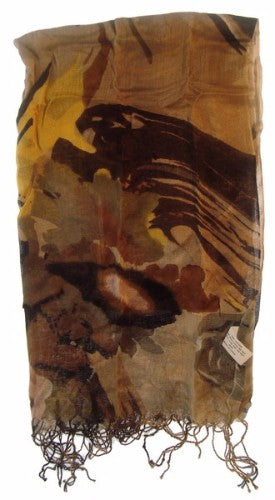Scarf - Abstract Floral - Brown