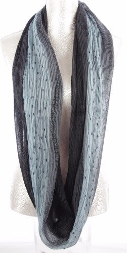 Pleat Infinity Scarf - Green - Green