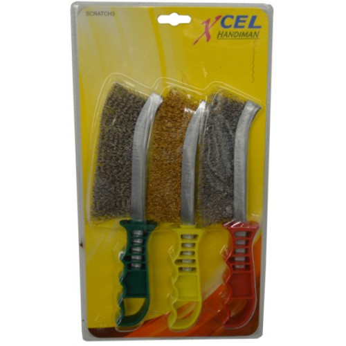 Wire Brush Set 3pce Steel/Ss/Brass Plated