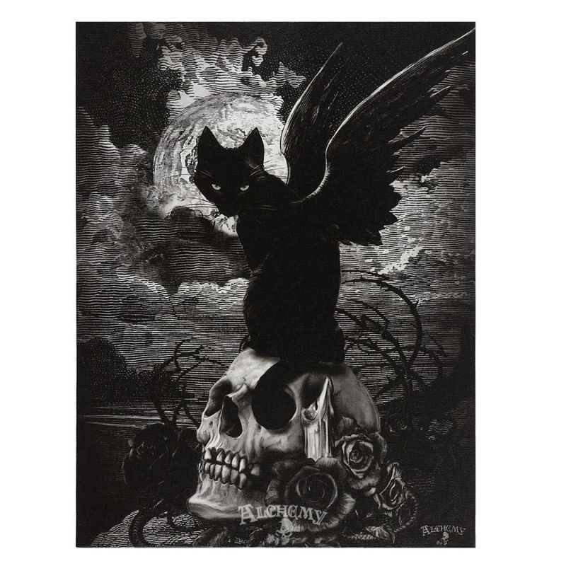 Plaque - Small Nine Lives of Poe Canvas by Alchemy