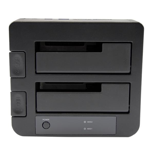 High-Speed USB 3.0/eSATA Dual Hard Drive Dock with UASP for 2.5/3.5in SATA SSD/HDD