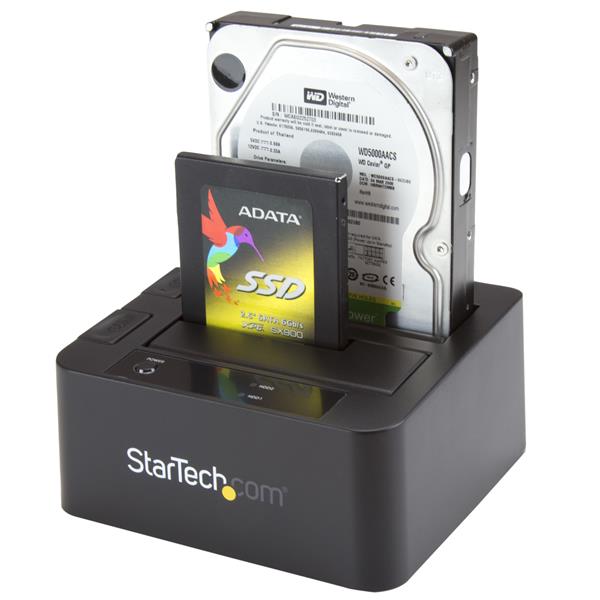 High-Speed USB 3.0/eSATA Dual Hard Drive Dock with UASP for 2.5/3.5in SATA SSD/HDD