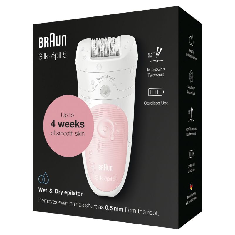 Braun - Epilator with High Frequency Massage Cap - Silk-épil 5-516 Wet & Dry