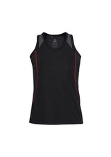 Ladies Razor Singlet - Black/Red - Size 18 - Biz Collection