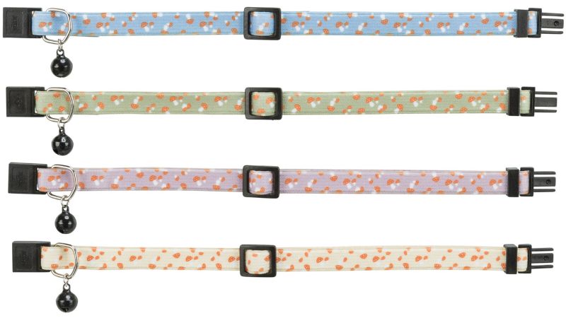 Cat Collar - Elastic with Toadstool Print