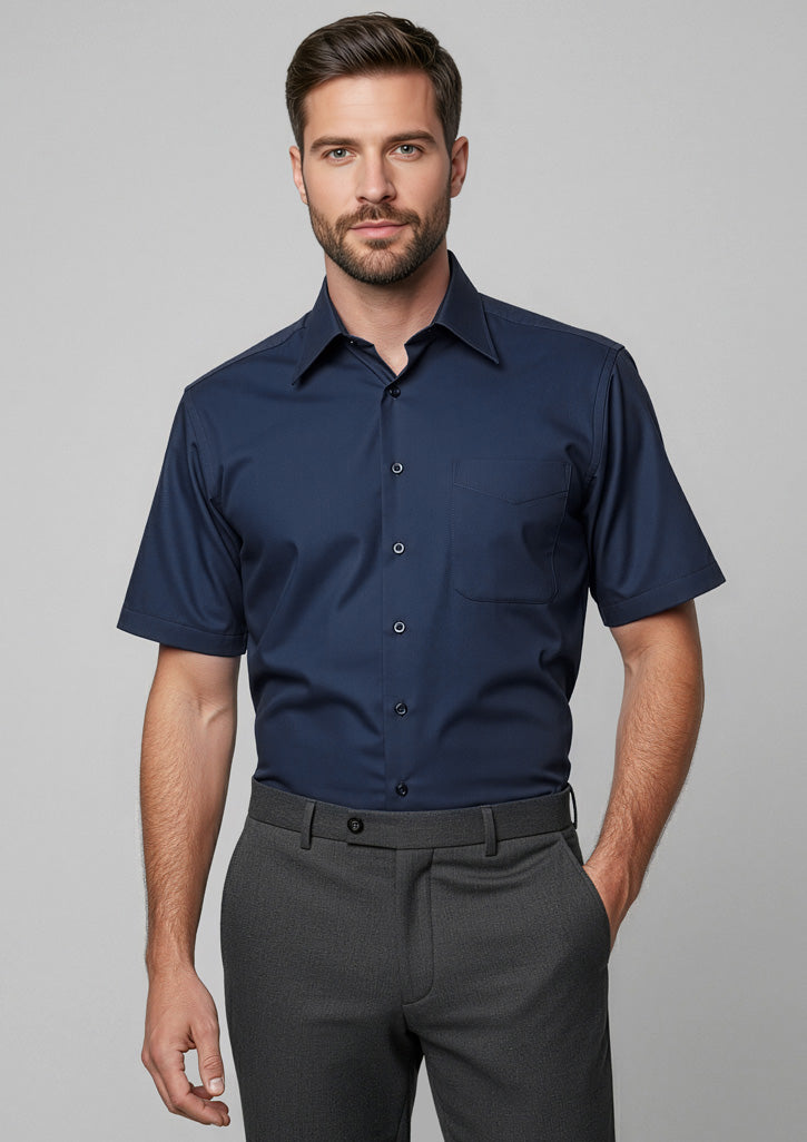 Metro Mens Short Sleeve Shirt - White