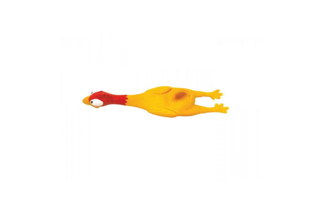 Dog Toy (Squeaky Latex & Vinyl) - Latex Funny Chicken - Mini - 14cm