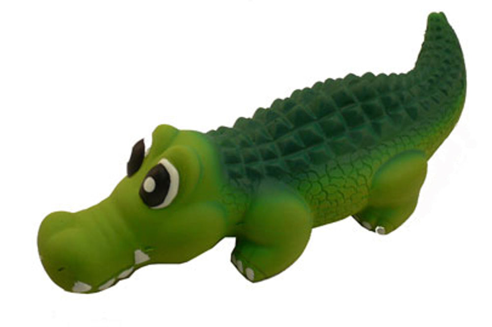 Dog Toy (Squeaky Latex & Vinyl) - Squeaky Latex Crocodile - Med (21cm)