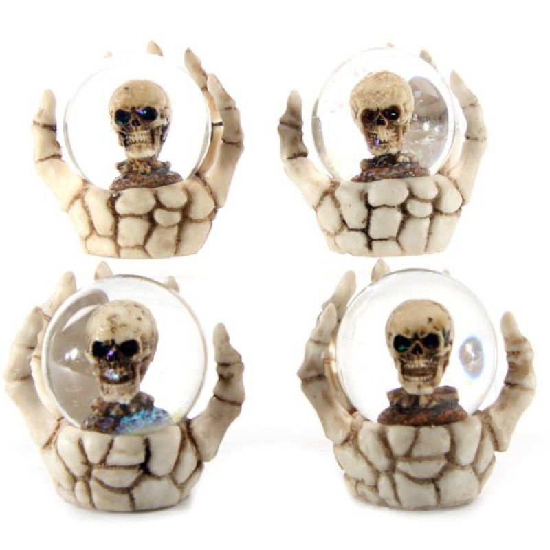 Snow Globe - Skull in Skeleton Hand (Set of 4)
