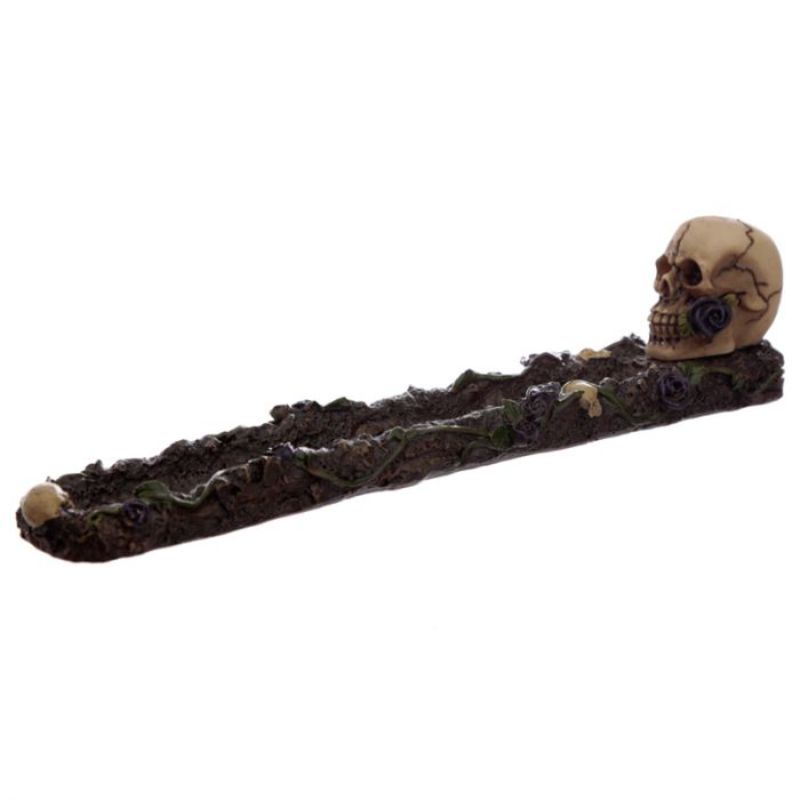 Incense Stick Burner - Skulls and Roses Ashcatcher (Set of 2)