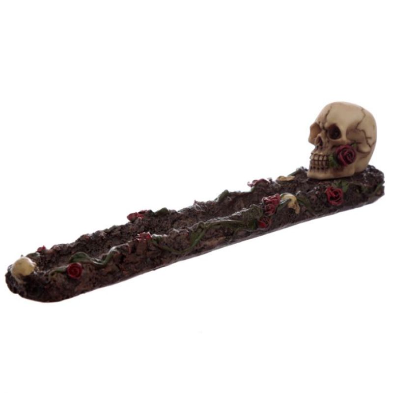 Incense Stick Burner - Skulls and Roses Ashcatcher (Set of 2)