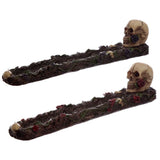 Incense Stick Burner - Skulls and Roses Ashcatcher (Set of 2)