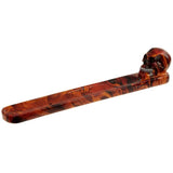 Incense Stick Burner - Dark Skull Flames Marble Effect Skull Ashcatcher