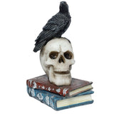 Ornament - Crow Standing on Skull and Books (10cm)