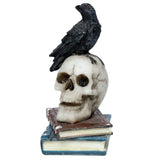 Ornament - Crow Standing on Skull and Books (10cm)