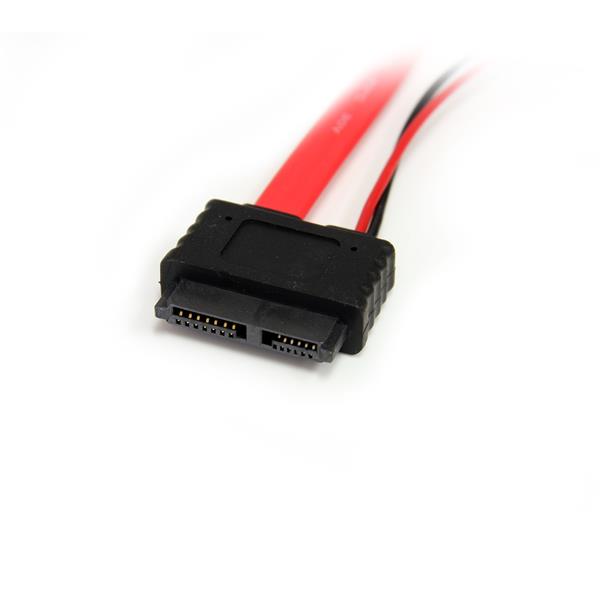 50cm Slimline SATA to SATA Adapter with LP4 Power Cable - Ideal for Upgrades & Repairs