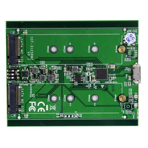 High-Speed Dual-Slot M.2 NGFF SATA SSD Drive Enclosure - USB 3.1 RAID Storage Solution