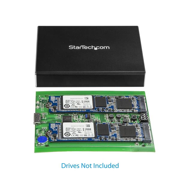 High-Speed Dual-Slot M.2 NGFF SATA SSD Drive Enclosure - USB 3.1 RAID Storage Solution