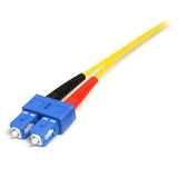 High-speed 1m single-mode duplex fiber optic cable LC to SC, designed for reliable networking and minimal latency.