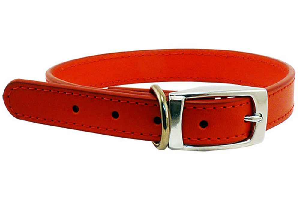 Dog Collar - Leather - 18mm x 45cm - Red