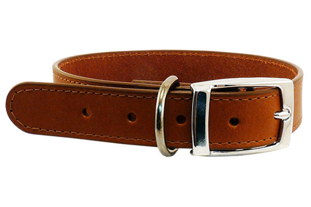 Dog Collar - Leather - 15mm x 40cm - Cognac