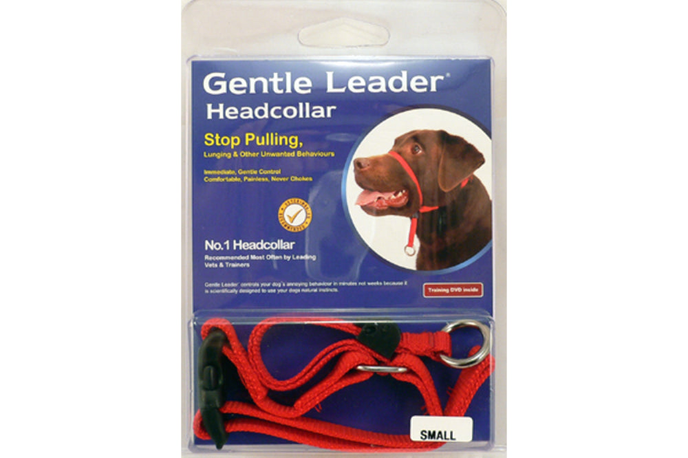 Dog Head Collar - Gentle Leader - Head Collar - Red    -Small