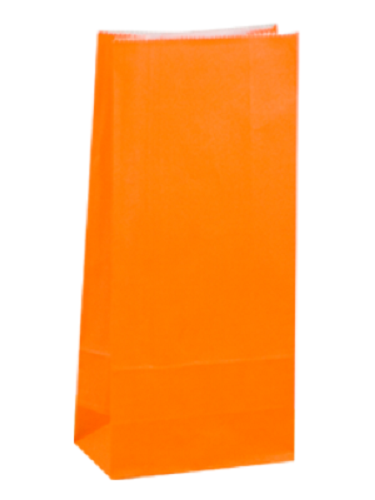 Paper Bags ORANGE - (500 Bags) 21 x 10cm