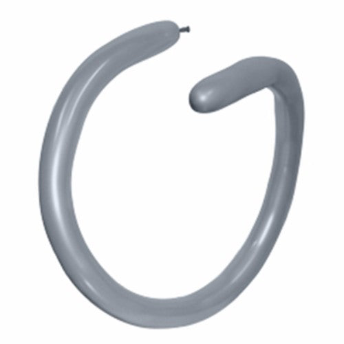 Pack of 100 grey modelling latex balloons, 5cm x 150cm, perfect for elegant party decorations and balloon artistry.