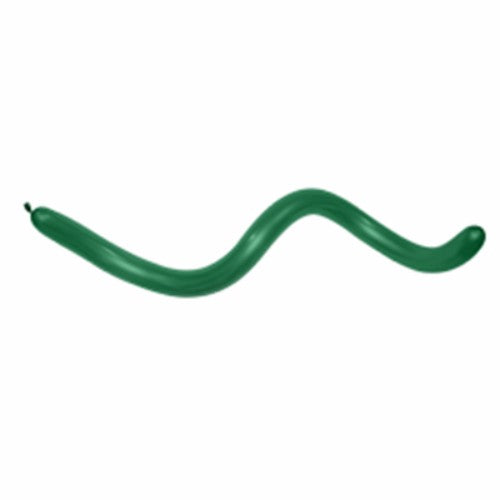 Pack of 20 forest green latex modeling balloons, ideal for crafting decorations and balloon animals at celebrations.
