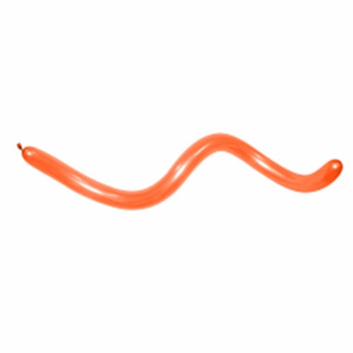 Vibrant 360QT fashion orange modelling latex balloons, ideal for twisting and crafting, pack of 20 for events and parties.